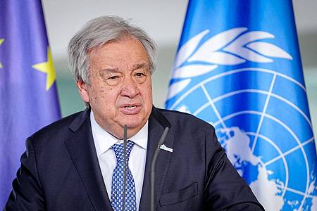 Kay Nietfeld/dpa | UN-Generalsekretär Guterres mahnt eine sofortige Waffenruhe in Gaza an. (Archivbild)  