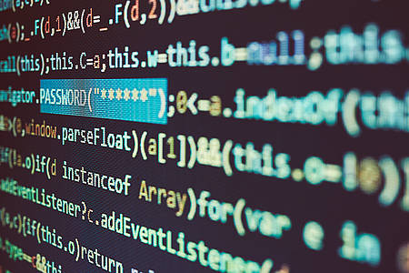 Passwort-Code auf einem Bildschirm