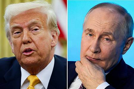 Pavel Bednyakov/AP/Pool via AP/dpa | Putin und Trump wollen wieder am Telefon miteinander sprechen. (Archivbild)