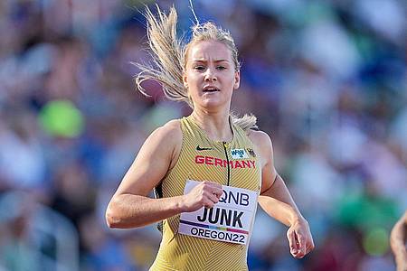 Michael Kappeler/dpa | Sophia Junk verbesserte ihre persönliche Bestmarke über die 200 Meter bei der Team-EM in Madrid um 0,34 Sekunden.