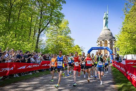 Läufer am Start des 53. Hermannslauf 2025