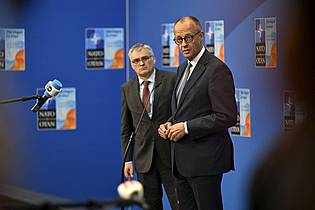 Emmi Korhonen/Lehtikuva/dpa | Kanzler Merz nimmt erstmals an einem Nato-Gipfel teil.