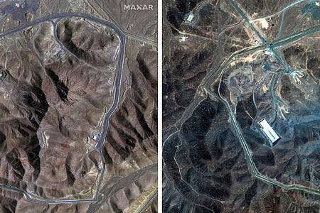 Uncredited/Maxar Technologies via AP/dpa | Es gibt widersprüchliche Angaben dazu, wie weit das iranische Atomprogramm zurückgeworfen wurde.