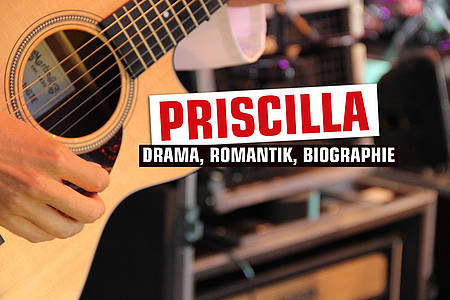 Motiv einer Gitarre mit der Aufschrift "Priscilla"